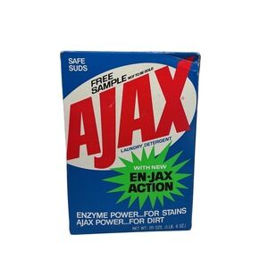 VTG Ajax Laundry Detergent 20oz. w/ En-Jax sealed FULL Unopened
